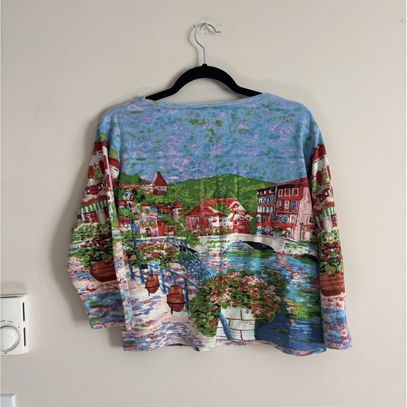 Y2K Take Two Womens Large Shirt Cityscape Waterfront Venice Graphic T 90s 2000s - Picture 6 of 6